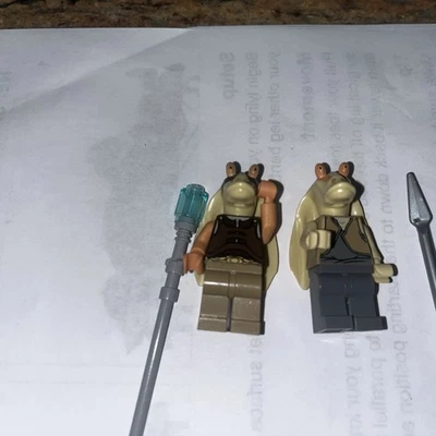 Lego Star Wars Tarro Tarro Binks con Gungan Soldier Minifigura Lote x2 Foto 1 de 4