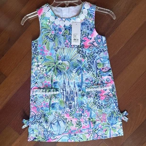 NWT Lilly Disney Cinderella Girls Shift Dress SZ 7 Great Placement! Castle - Picture 1 of 21