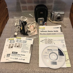 Canon PowerShot A540 6MP Digital Camera with Box & Accessories - Tested /Working - Picture 1 of 24