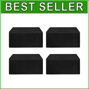 Fade Resistant Black Fitted Tablecloths - 4 Pack, Ideal for Weddings & Parties - Picture 1 of 9
