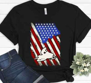 Snowmobile Snowmobile Snowmobiling Gift Patriot Flag Funny Christmas T-shirt - Picture 1 of 6