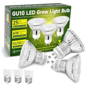 GU10 Grow Light Bulb, Full Spectrum Plant Grow Lights, Natural White 4000K 3 - Picture 1 of 8
