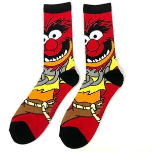 MUPPETS ANIMAL SOCKS red black disney BIG LOGO cartoon men/women ADULT CREW new - Picture 1 of 2