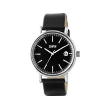 Edwin EPIC Men's 3 Hand-Date Watch, Stainless Steel Case with Black Leather Band