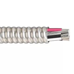 100' 6/4 Type MC Aluminum Conductor Interlocked Armor Metal Clad Cable 600V - Picture 1 of 2