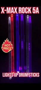 Pair Luminous Light Up Percussion Drumsticks X- Max Rock 5A - Picture 1 of 9