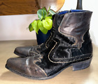 MARK NASON Rock Lives Pony Hair & leather biker boots US men's 8.5 Italy EUC