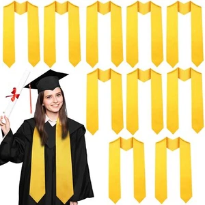 10 Pack 62 Inch Graduation Stole Satin Sash 2025 Unisex Adult Plain Graduatio... - Picture 1 of 7