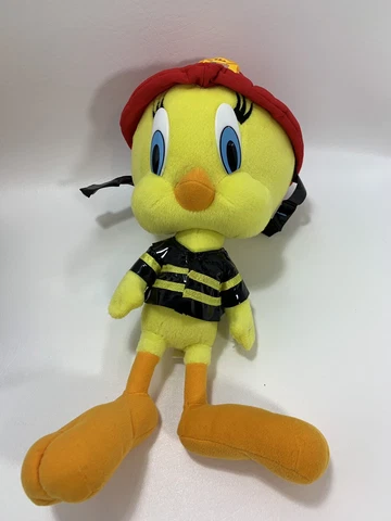 2001 Looney Tunes USA Firefighter TWEETY BIRD 9" Plush NANCO Stuffed Animal Toy Cover