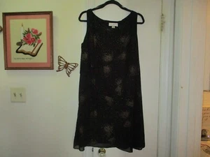 J.R. Nites Black w/Gold Scoop Neck Sleeveless Party Dress w/Tiers Size 16 - NEW! - Picture 1 of 7