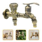 Outdoor Old Fashioned Water Faucet Double Head Bathroom Faucets Vintage In-Wall