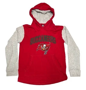 NFL Team Apparel Youth Medium Tampa Bay Buccaneers Red Gray Hooded Sweatshirt - Picture 1 of 5