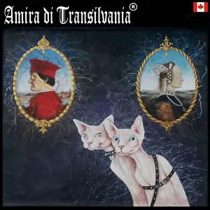 art painting contemporary figurative portrait animal sphynx cats history artist - Foto 1 di 24