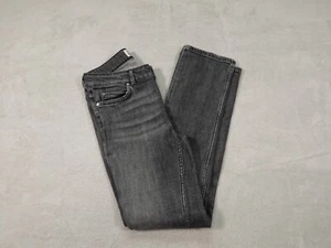 Pantalones de mezclilla rectos para mujer Acne Studios 28 x 32 negros Jet años ochenta lavado medio - Imagen 1 de 12