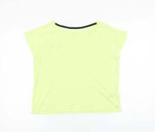GOOD MOVE Womens Yellow 100% Cotton Basic T-Shirt Size 12 Boat Neck Pullover - C
