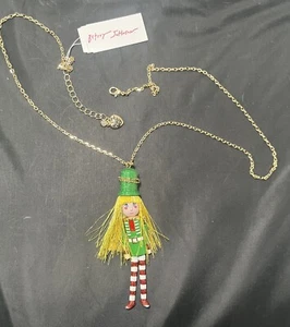 BETSEY JOHNSON Nutcracker Long Pendant Necklace Brand New Holiday - Picture 1 of 10