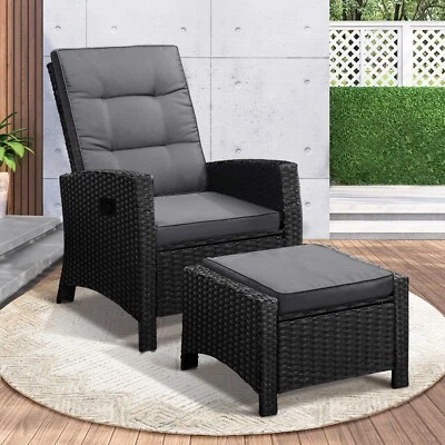 Livsip Outdoor Recliner Chairs Sun Lounge Wicker Sofa Patio Furniture Garden - image 1 of 4