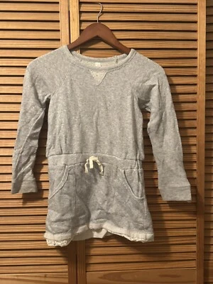 Cherokee Girls Grey White Sequin Trim Soft Long-Sleeve Sweater Dress; M (7-8) - Image 1 of 4