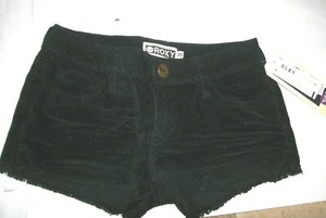 NEW ROXY shorty shorts  black corduroy cut off jeans mini sz  00 - Picture 1 of 1