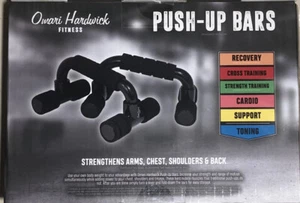 Fitness Push Up Bars - Black. Upper Body Workout. Omari Hardwick - Picture 1 of 2
