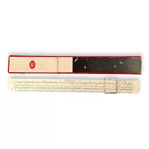 Frederick Post 10” Student Slide Rule Hemmi Japan Original Box Mannheim Type Vtg - Picture 1 of 10