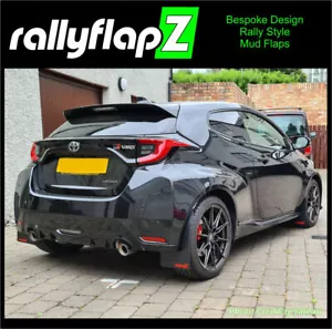 rallyflapZ | Mud Flaps to fit 2020+ Toyota GR Four Yaris Black 4mm PVC *Satin -R - Picture 1 of 4