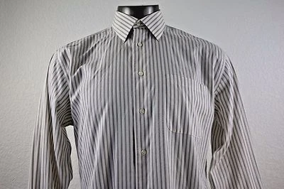 Pronto Uomo 80's 2 PLY Non-Iron Men's French Cuff Long Sleeve Shirt 15 1/2 34/35 - Image 1 of 4