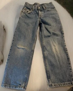 Vintage Levis 550 Jeans Kids Size 8 Relaxed Fit Denim Red Tab Pants 90s Grunge - Picture 1 of 20