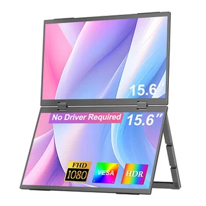 UPERFECT 15.6" FHD Stacked Portable Monitor - Foldable Laptop Screen Extender - Picture 1 of 8