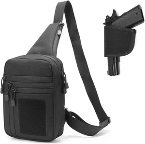 Tactical Concealed Carry Gun Bag Pistol Holster Chest Crossbody Pack Handgun Bag - Picture 1 of 11