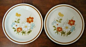 Highland Florals Collection Stoneware Dinner Plates Blue Set of 2 - Picture 1 of 7