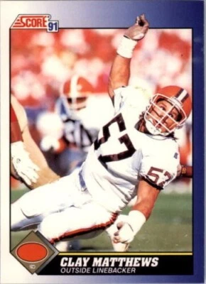 1991 Score Football Card #19 Clay Matthews - Image 1 of 2