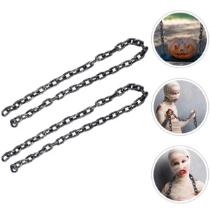 2 Pcs Simulated Iron Chain Props Halloween Costume Link Decor Dad - Picture 1 of 12