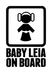 Baby On Board Princess Leia Decal #1 3.25"x5" Choose Color - Picture 1 of 2