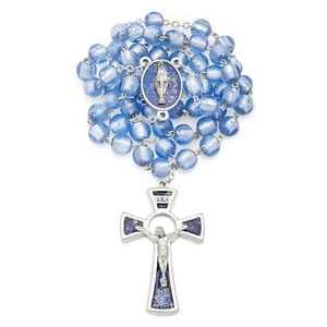 Miraculous Virgin Murano Glass Rosary Beads Catholic Necklace from Vatican - Picture 1 of 10