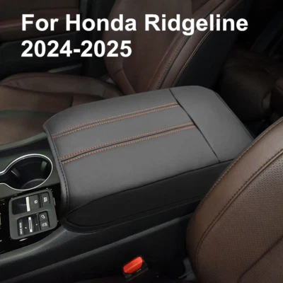 Puntada naranja para Honda Ridgeline 2024+ consola central reposabrazos cubierta accesorios Foto 1 de 4