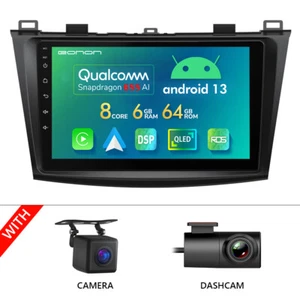 CAM+DVR+For Mazda 3 10-13 Android 13 8Core 6+64 Car GPS Radio Stereo CarPlay DSP - Picture 1 of 24