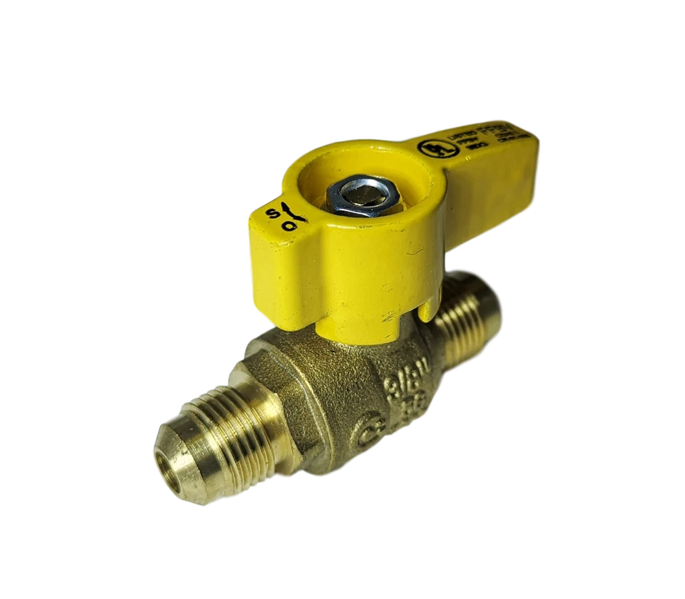 XFITTING 10) 3/8" FLARE X 3/8" FLARE GAS VALVE, PROPANE, NATURAL GAS, CSA & UL APPROVED