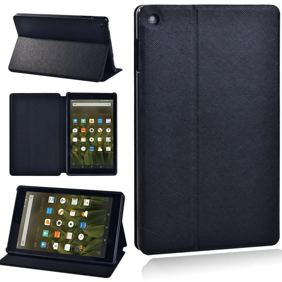 UK Leather tablet Stand Cover Case For Amazon Fire 7/HD 8 10/8 10 Plus/2024 +Pen - Image 1 of 4