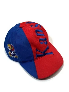 Casquette snapback vintage années 90 Kansas University KU Jayhawks étiquette Z rouge bleu - Photo 1/17