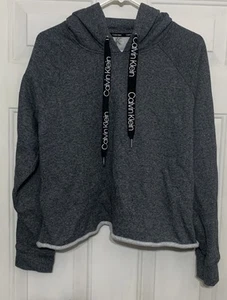 Calvin Klein Gray Crop Workout Pullover Hoodie Women's Size L - Picture 1 of 3