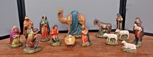 14 Teile 50er Jahre gemarkt deutsche Krippenfiguren. - Bild 1 von 18