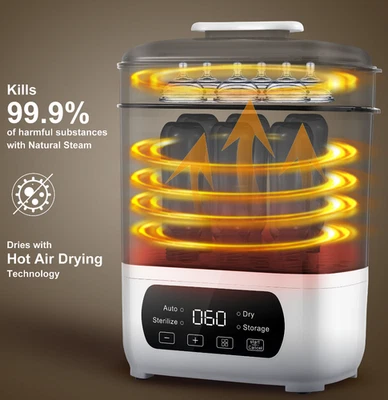 Vaporizador y secador de biberones 4 en 1, vaporizador eléctrico y secador para biberones Foto 1 de 4