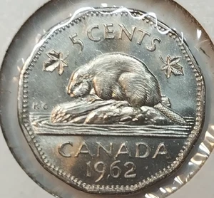 1962 Canada 5 cents coin uncirculated - Picture 1 of 3