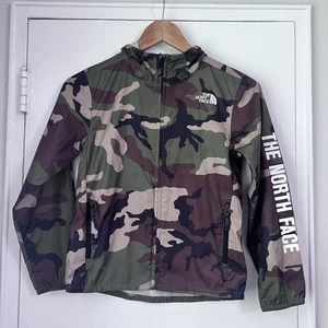 THE NORTH FACE Kids Camo Windwall Hooded Windbreaker Jacket - Size Small 7/8 - Picture 1 of 12