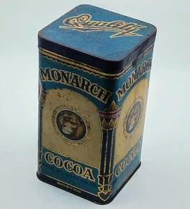 Vintage 1910 - Monarch - Cocoa Tin 16 oz. Hinged Cover Lion Head Reid Murdoch - Picture 1 of 10