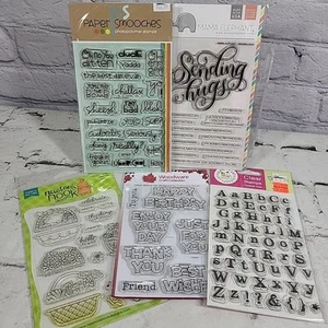 Clear Rubber Stamps Photopolymer Lot Of 5 Packs Words Letters Phrases Spring - Picture 1 of 7