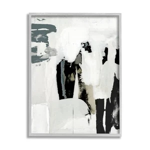 Stupell Modern Industrial Abstraction Distressed Layered Black 24 x 30 - Picture 1 of 5