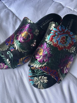 Tapiz Y2K Dark Fairycore bordado negro colorido tacón grueso talla 5,5 Foto 1 de 4