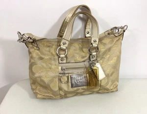 Coach Poppy Gold Satchel Bag Crossbody Strap - Picture 1 of 11